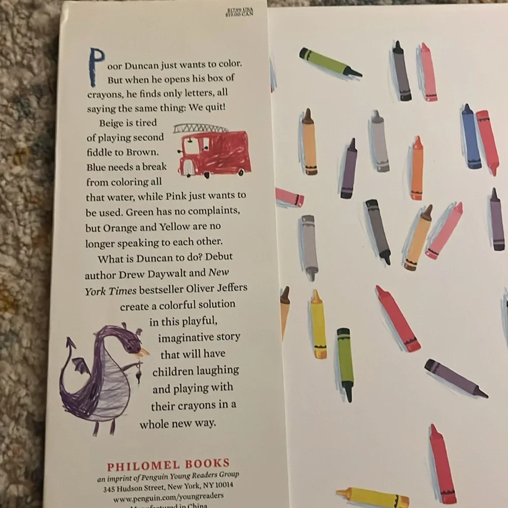 The Day The Crayons Quit by Drew Daywalt HardCover & Dustjacket 1st Edition EUC
